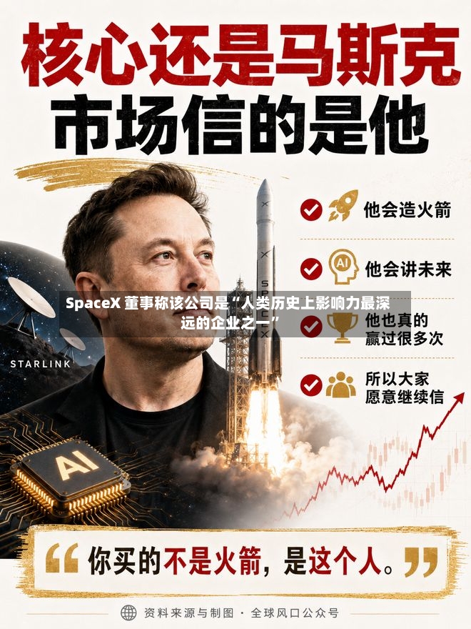 SpaceX 董事称该公司是“人类历史上影响力最深远的企业之一”-第3张图片