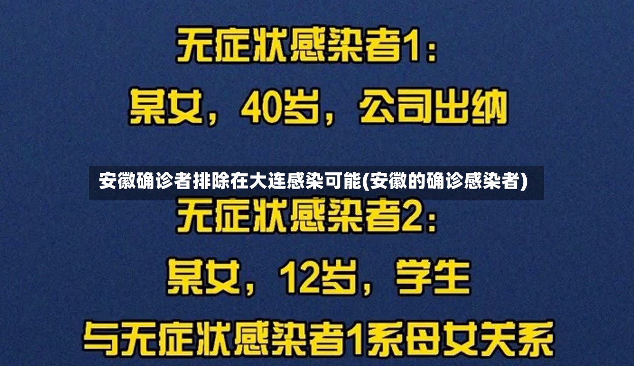 安徽确诊者排除在大连感染可能(安徽的确诊感染者)