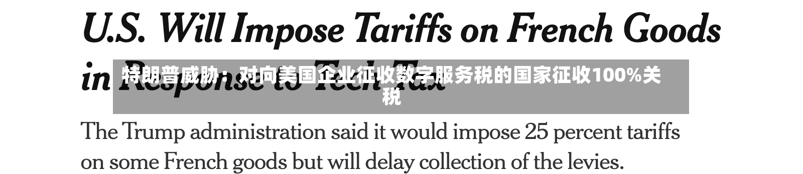 特朗普威胁：对向美国企业征收数字服务税的国家征收100%关税-第3张图片