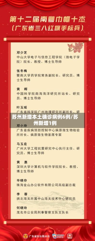苏州新增本土确诊病例6例/苏州新增1例