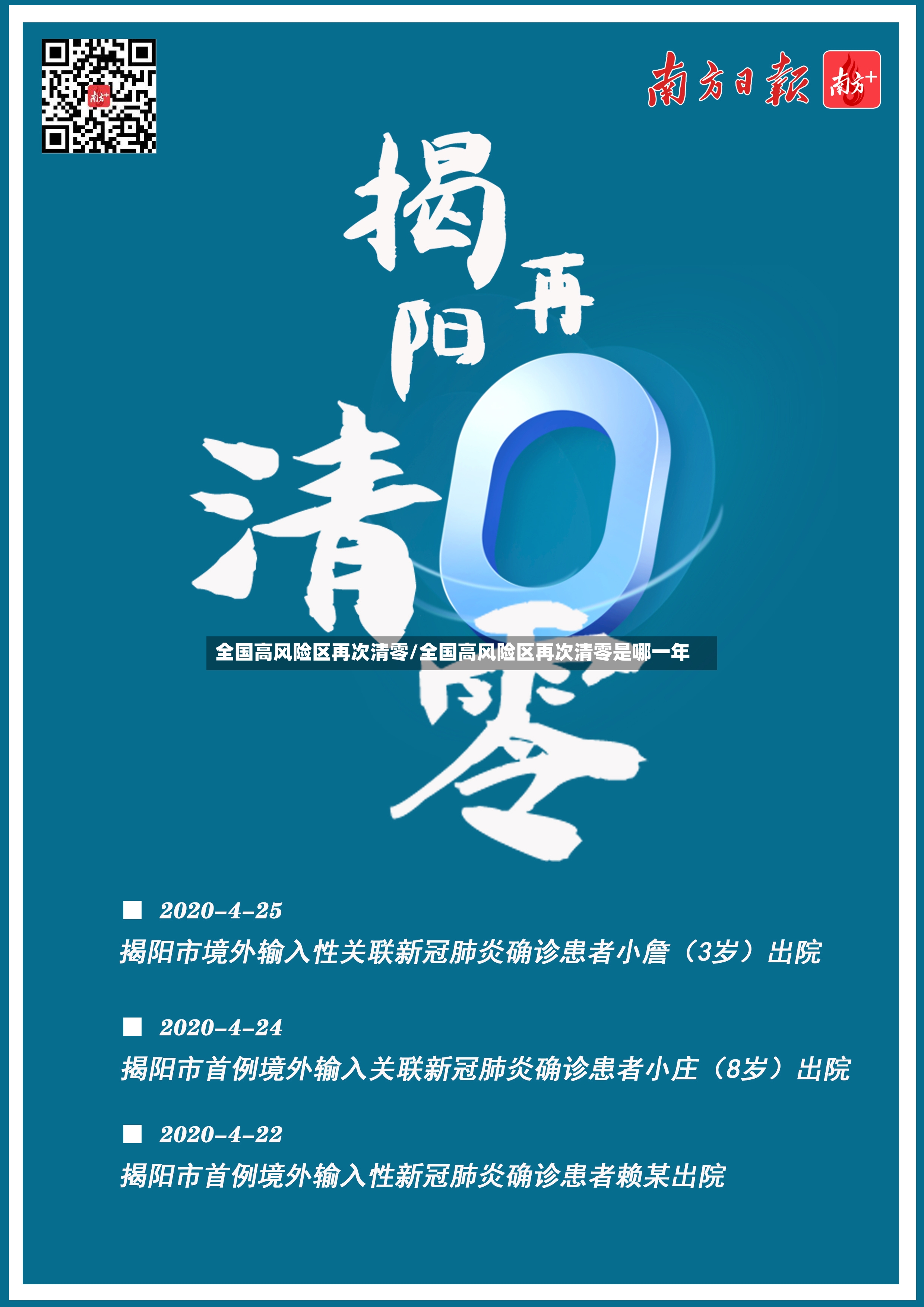 全国高风险区再次清零/全国高风险区再次清零是哪一年