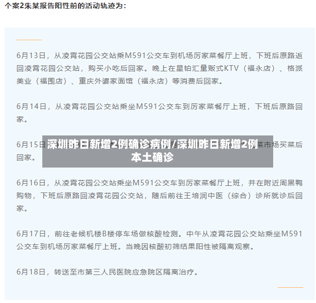 深圳昨日新增2例确诊病例/深圳昨日新增2例本土确诊