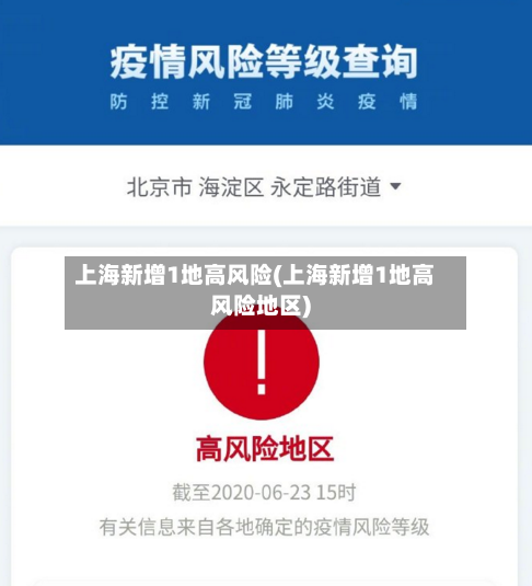 上海新增1地高风险(上海新增1地高风险地区)