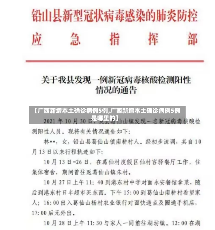【广西新增本土确诊病例5例,广西新增本土确诊病例5例是哪里的】-第3张图片