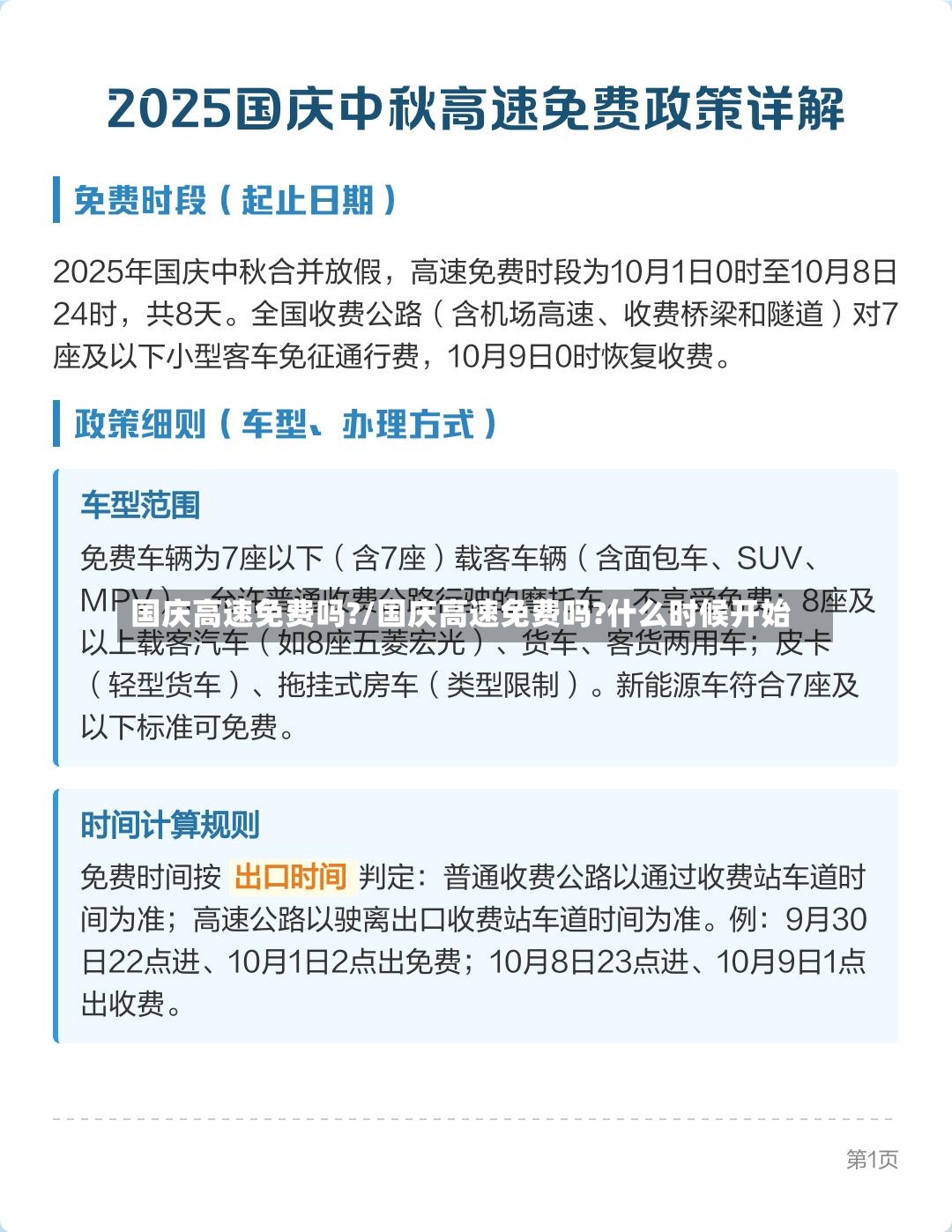 国庆高速免费吗?/国庆高速免费吗?什么时候开始