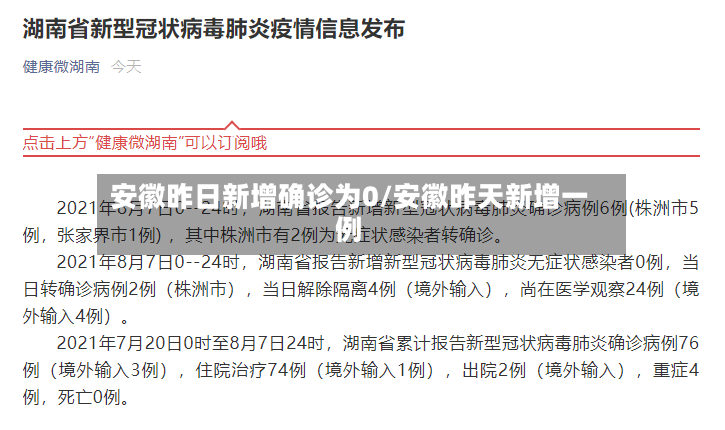 安徽昨日新增确诊为0/安徽昨天新增一例-第2张图片