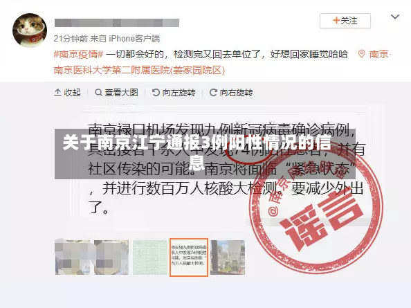 关于南京江宁通报3例阳性情况的信息