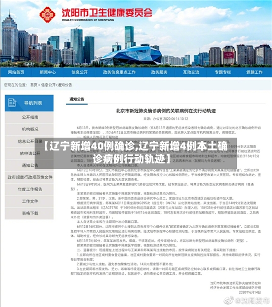 【辽宁新增40例确诊,辽宁新增4例本土确诊病例行动轨迹】