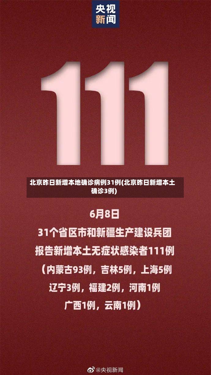 北京昨日新增本地确诊病例31例(北京昨日新增本土确诊3例)