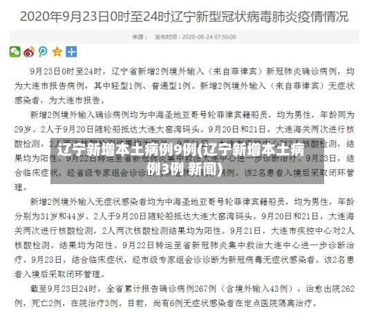 辽宁新增本土病例9例(辽宁新增本土病例3例 新闻)