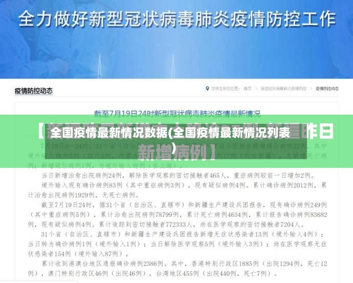 全国疫情最新情况数据(全国疫情最新情况列表)