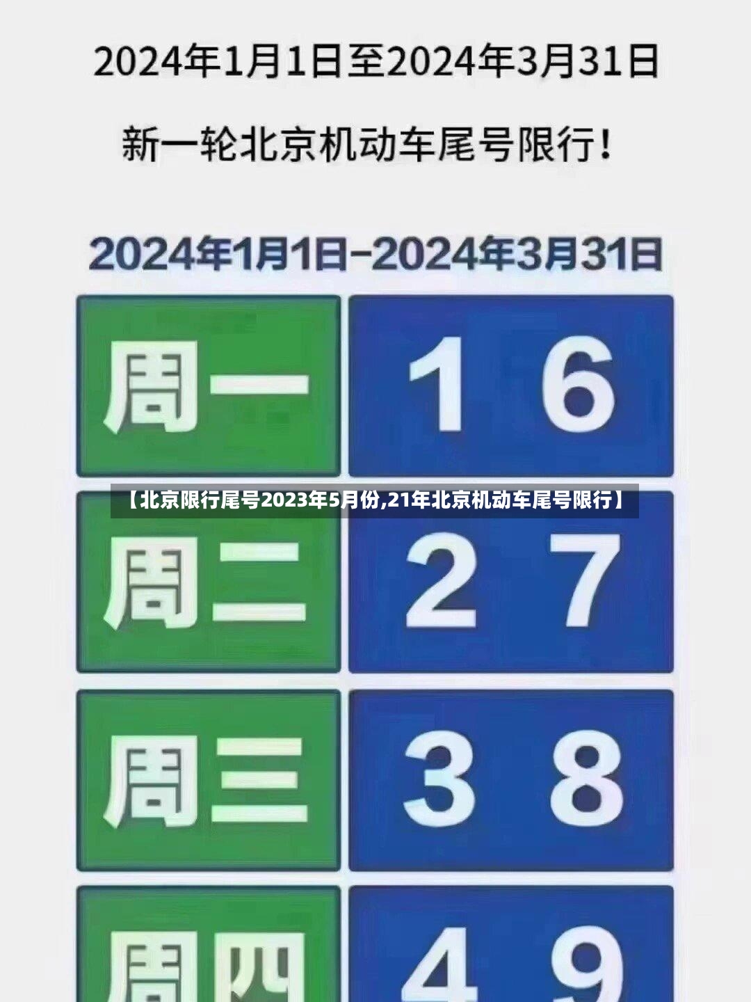 【北京限行尾号2023年5月份,21年北京机动车尾号限行】-第3张图片