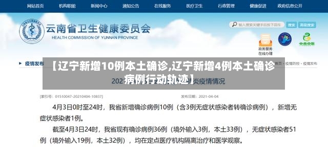 【辽宁新增10例本土确诊,辽宁新增4例本土确诊病例行动轨迹】