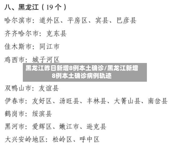 黑龙江昨日新增8例本土确诊/黑龙江新增8例本土确诊病例轨迹-第3张图片