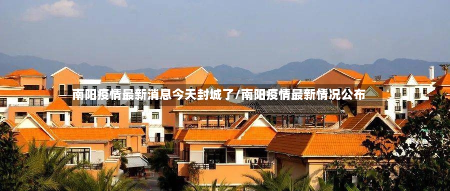 南阳疫情最新消息今天封城了/南阳疫情最新情况公布-第2张图片