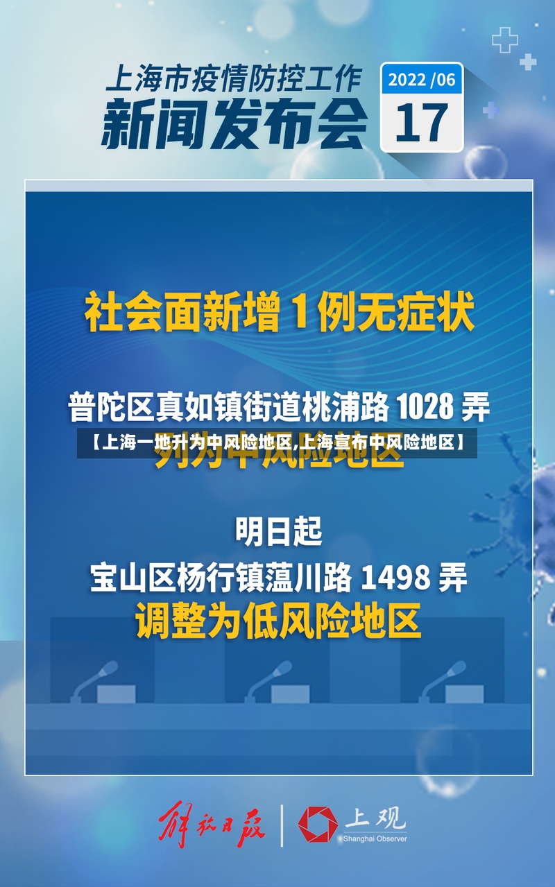 【上海一地升为中风险地区,上海宣布中风险地区】
