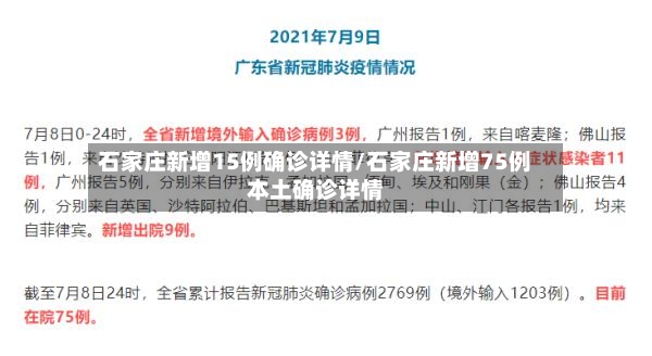 石家庄新增15例确诊详情/石家庄新增75例本土确诊详情