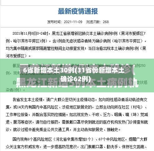 6省新增本土30例(31省份新增本土确诊62例)