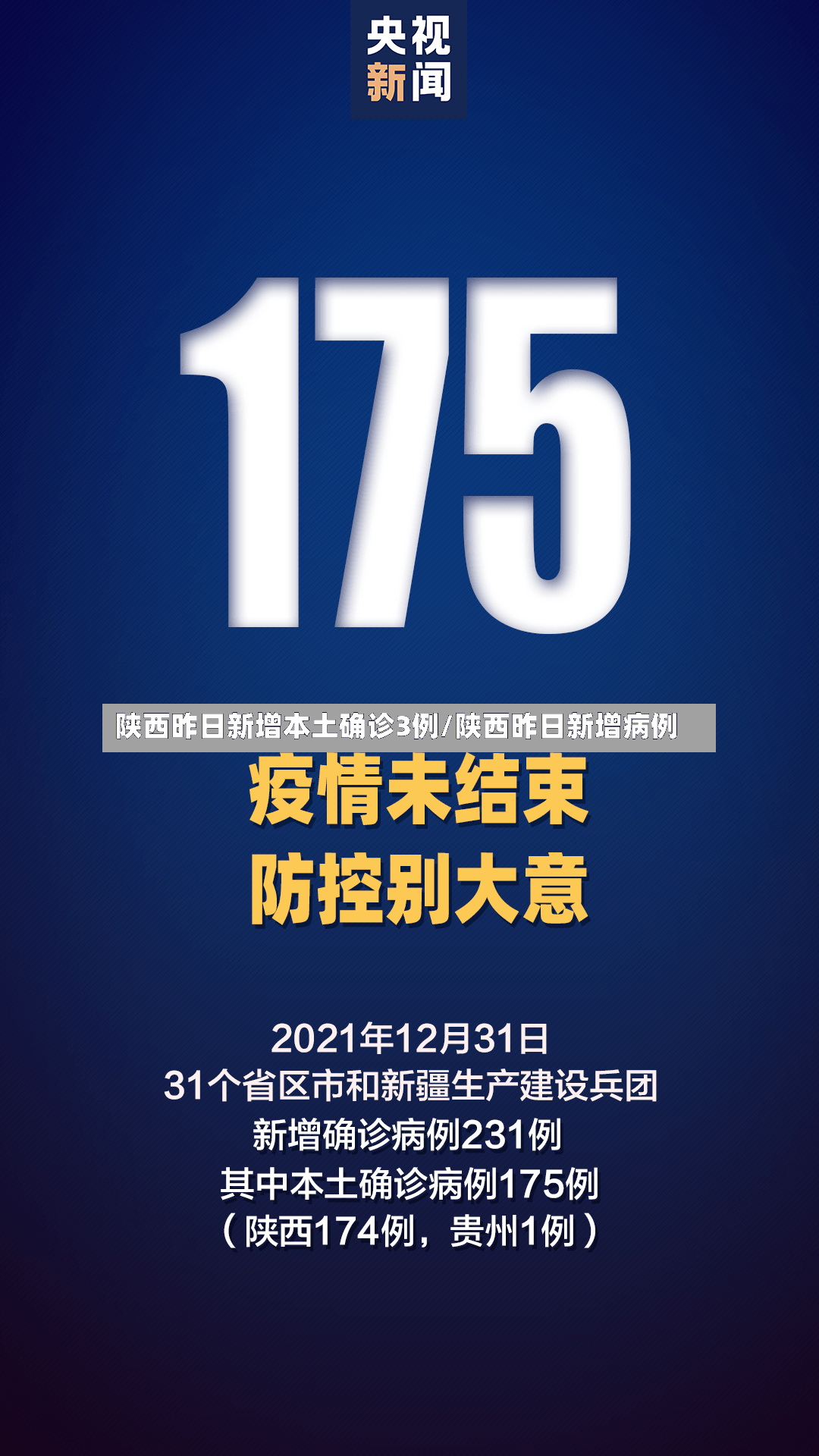 陕西昨日新增本土确诊3例/陕西昨日新增病例