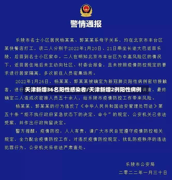 天津新增36名阳性感染者/天津新增2例阳性病例
