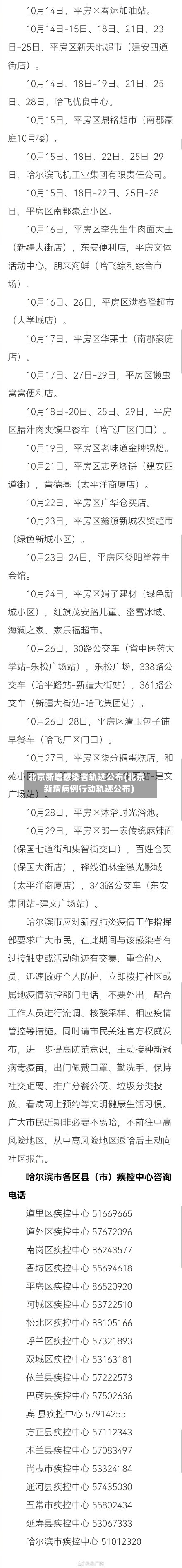 北京新增感染者轨迹公布(北京新增病例行动轨迹公布)-第2张图片